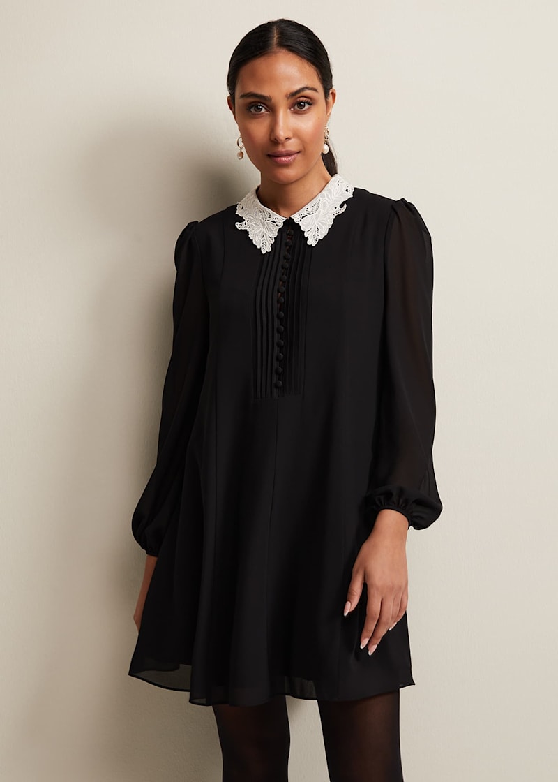 Petite black store swing dress