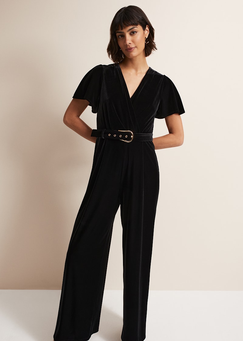 Phase eight lacy velvet jumpsuit clearance