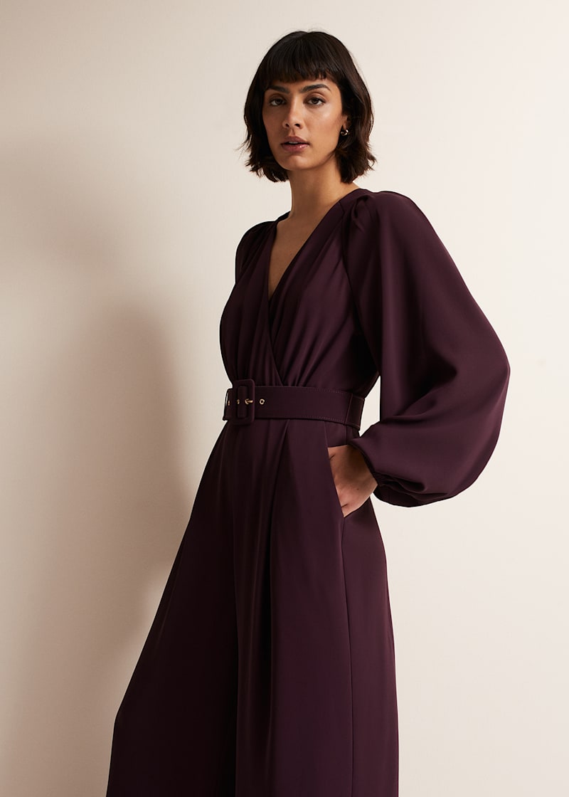 Phase eight burgundy jumpsuit on sale