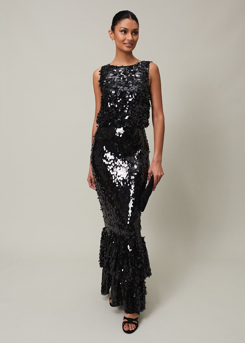 Sequin tiered dress top