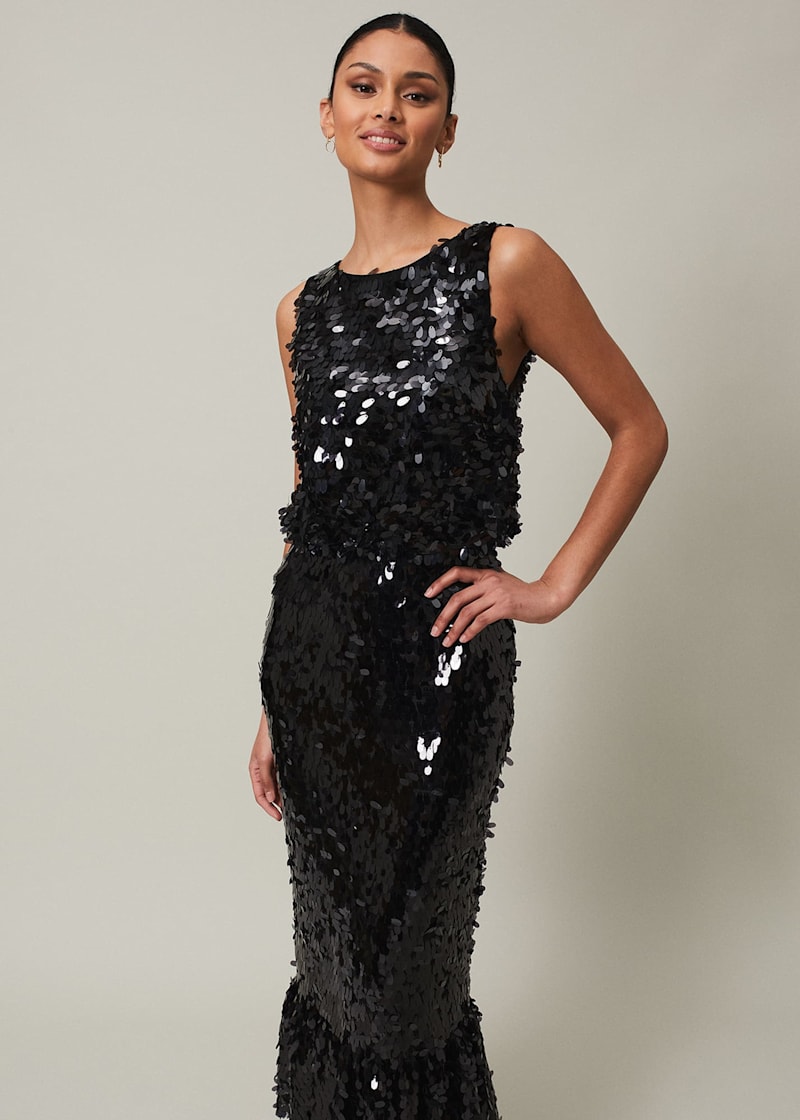 Black maxi sequin dress 2025