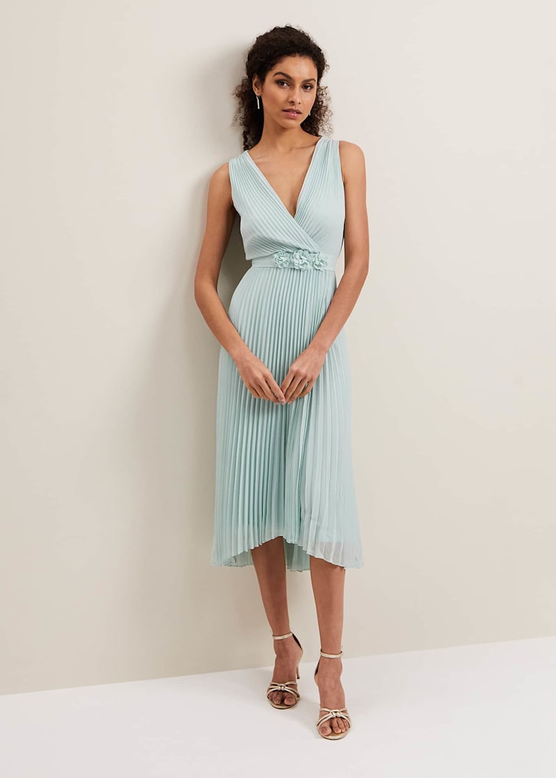 Cressida Pleat Midi Dress