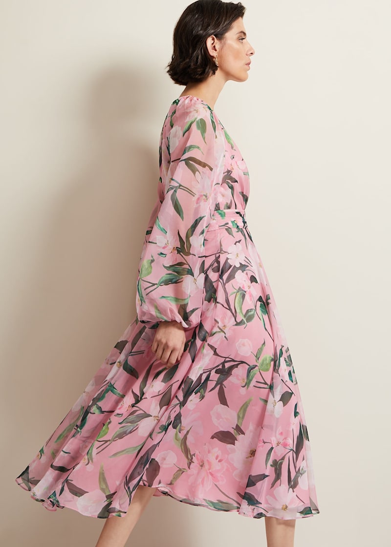 Lina Printed Long Sleeve Midi Dress | Phase Eight UK