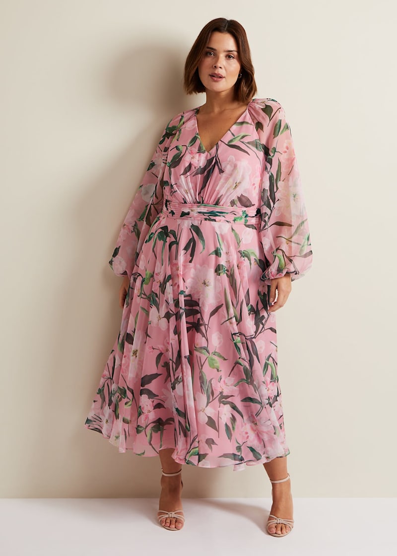 Lina Printed Long Sleeve Midi Dress | Phase Eight UK