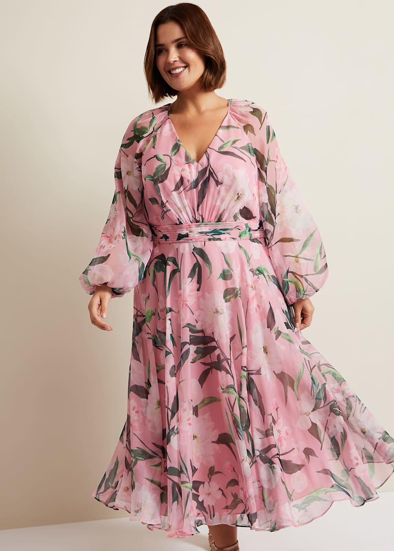 Lina Printed Long Sleeve Midi Dress | Phase Eight UK