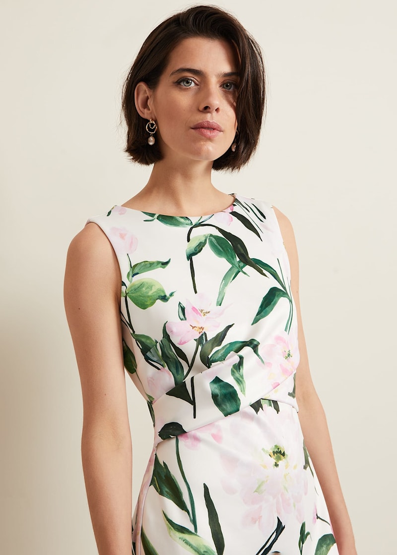Elsa Floral Scuba Midi Dress