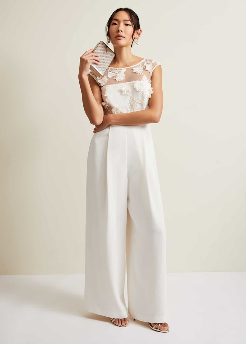 Cherie Bridal Floral Textured Jumpsuit | Phase Eight UK