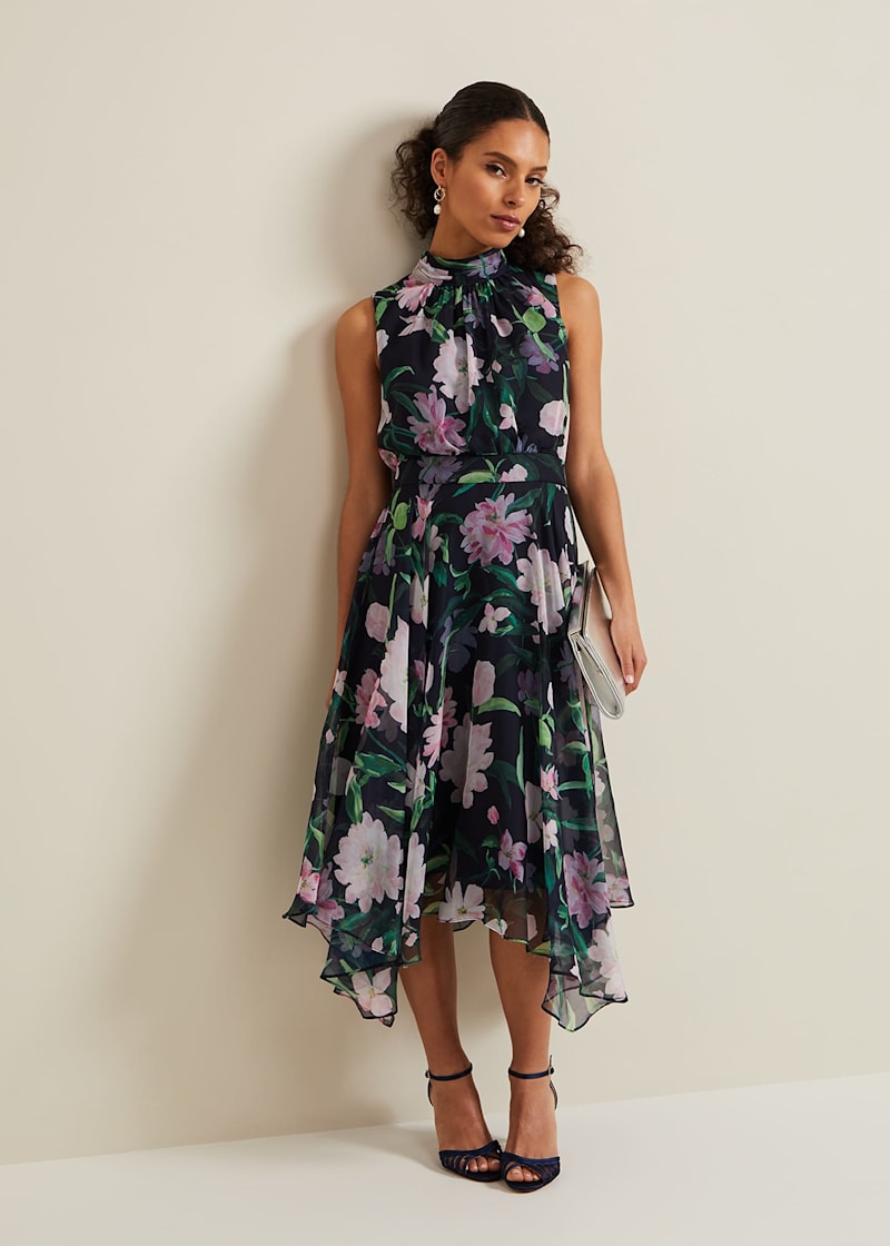 Petite midi floral dress hot sale