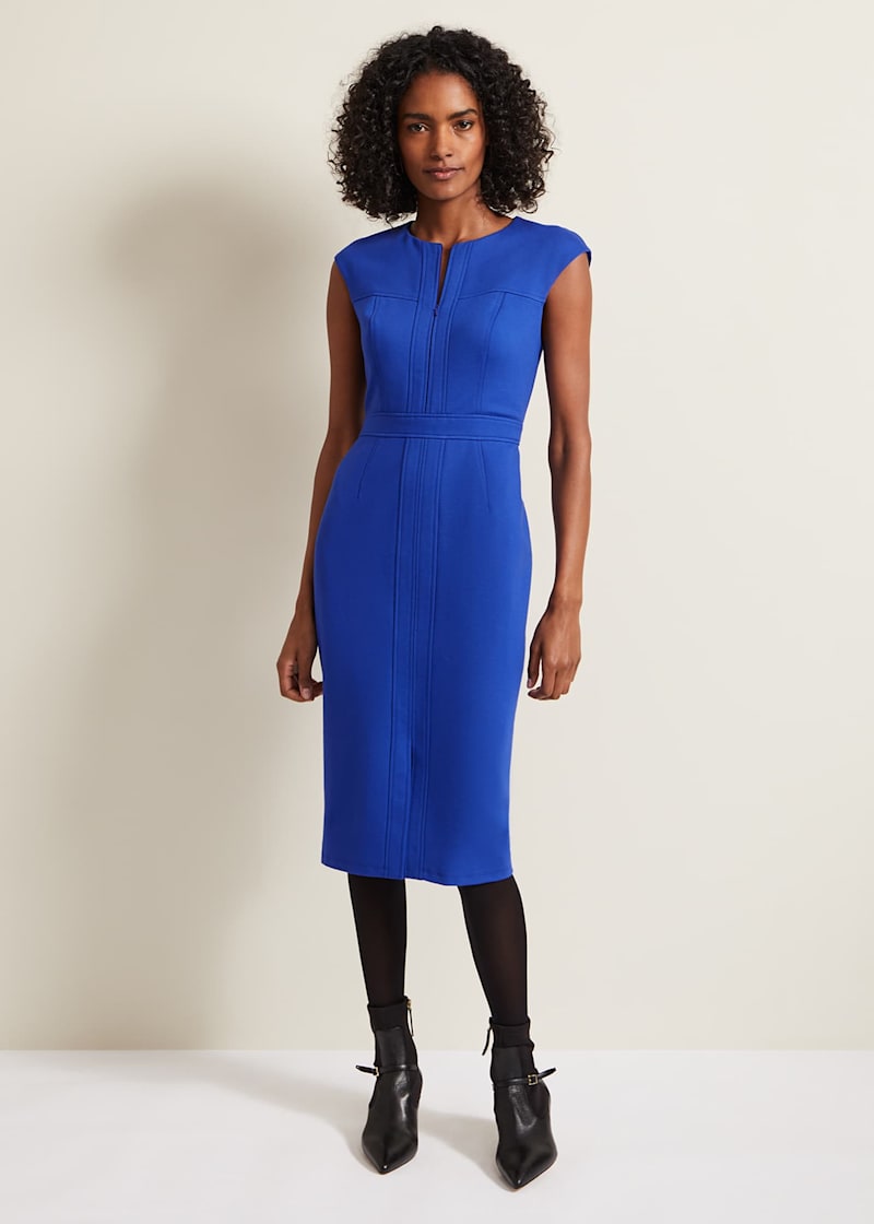 Blue dress fitted hotsell