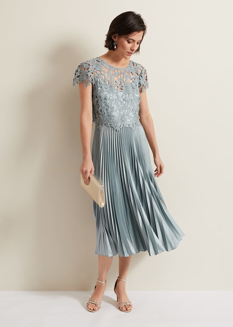 Double layer clearance lace midi dress