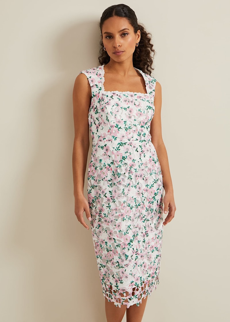 Petite Diana Floral Lace Midi Dress | Phase Eight UK