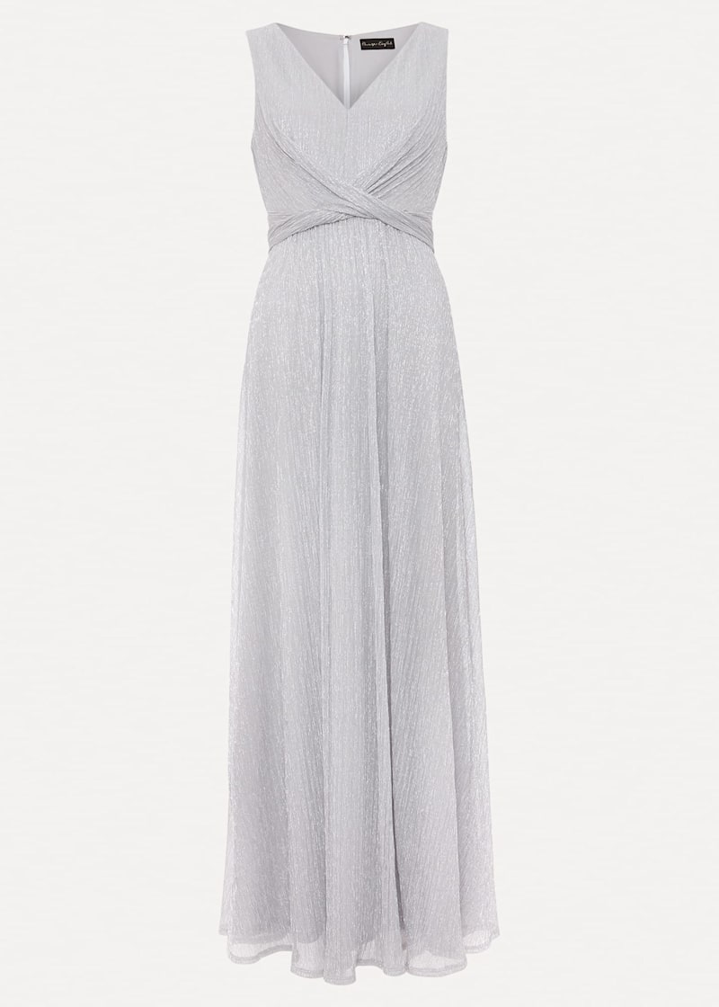 Artemis Plisse Shimmer Maxi Dress