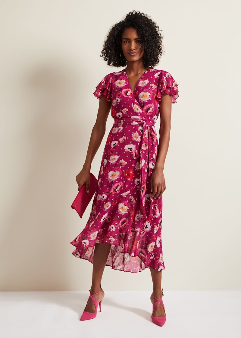 Ruffle print dress hotsell