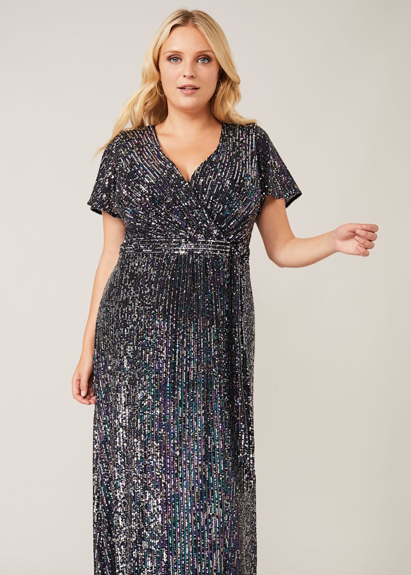 Plus size sequin maxi 2025 dress