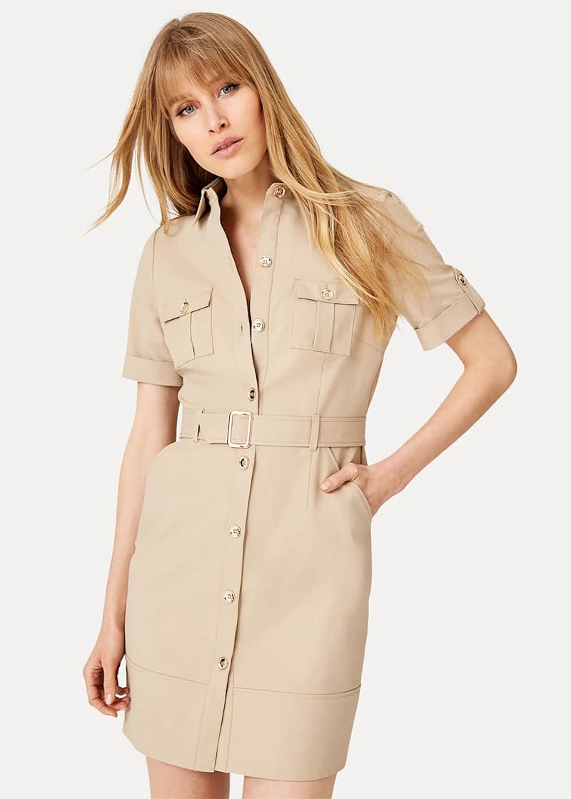 Buy Gap Beige Utility Sleeveless Shirtdress from Next Luxembourg