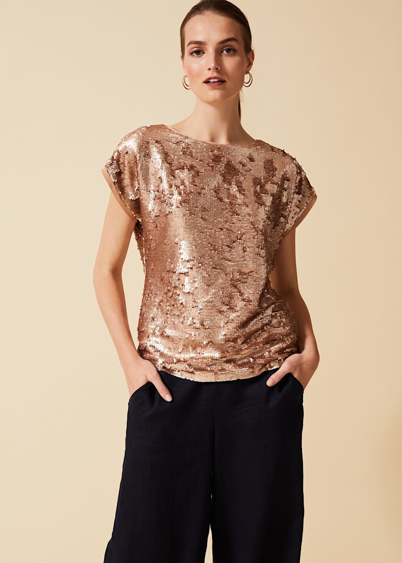 Rose gold sparkle shirt cheap