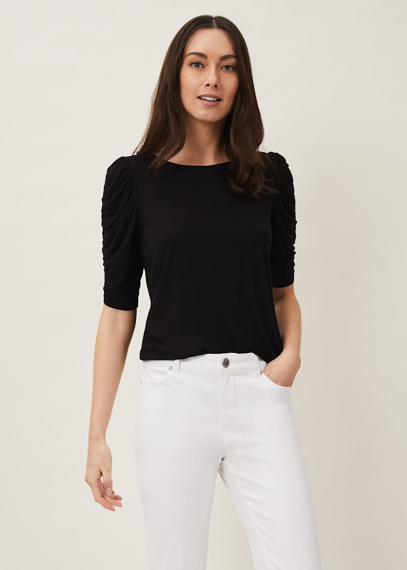 Ruched sleeve tee 2025