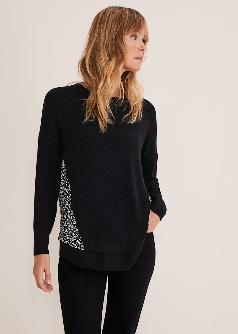 Loft mixed media sweater best sale
