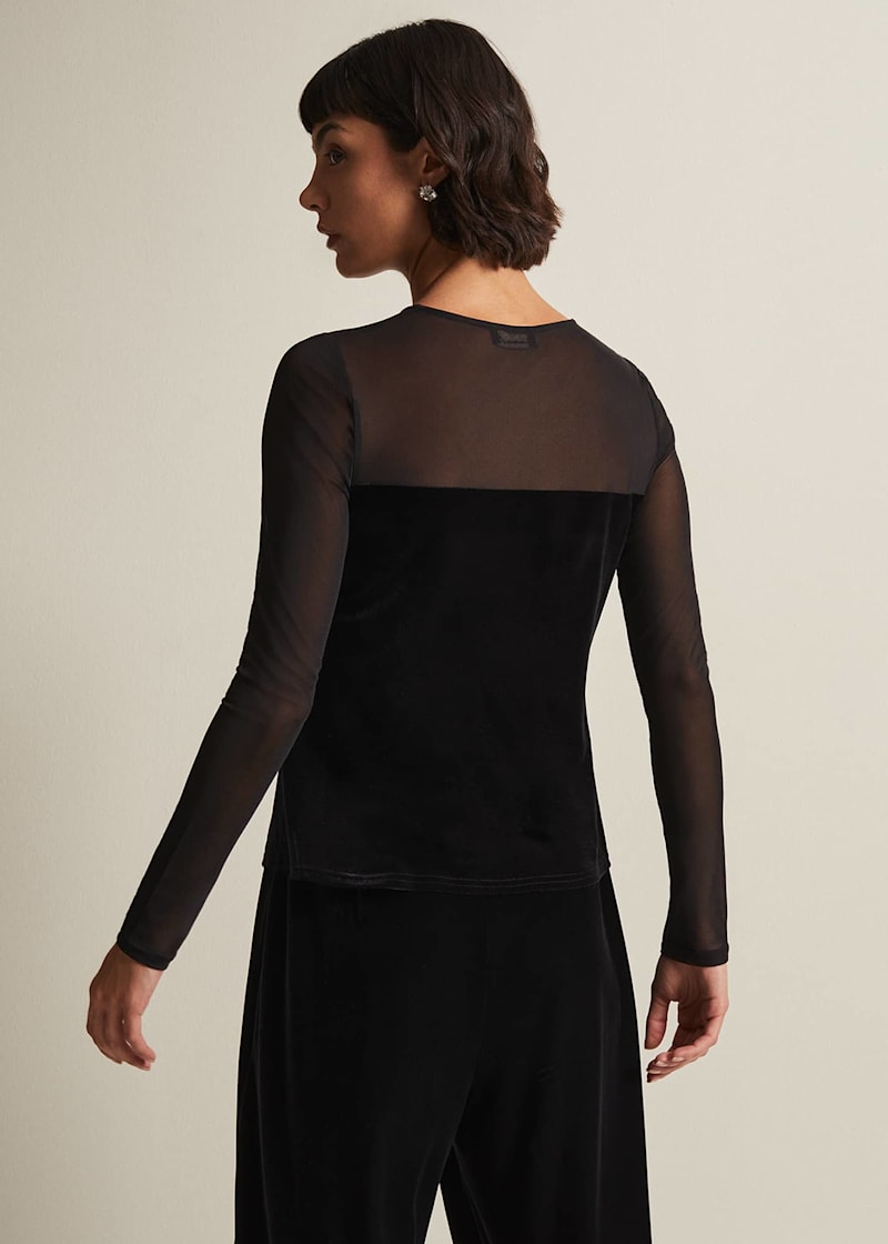 Velvet mesh top online