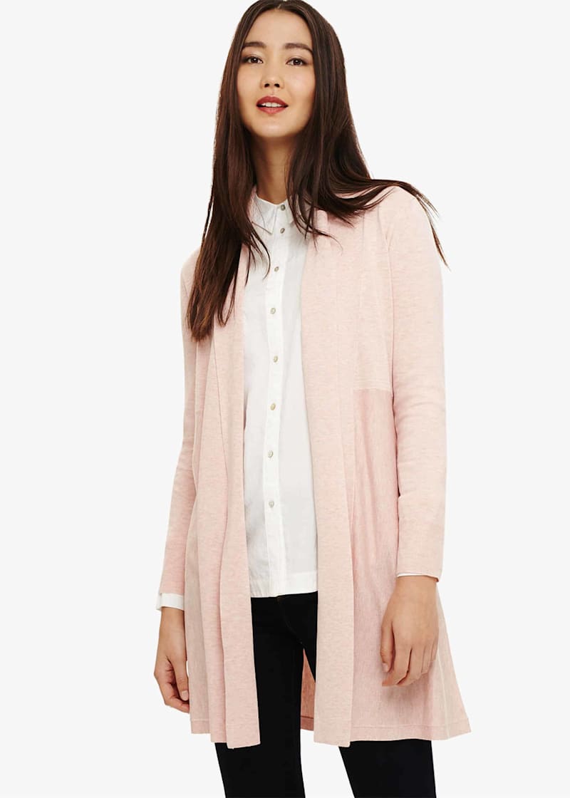 Pink longline cheap cardigan