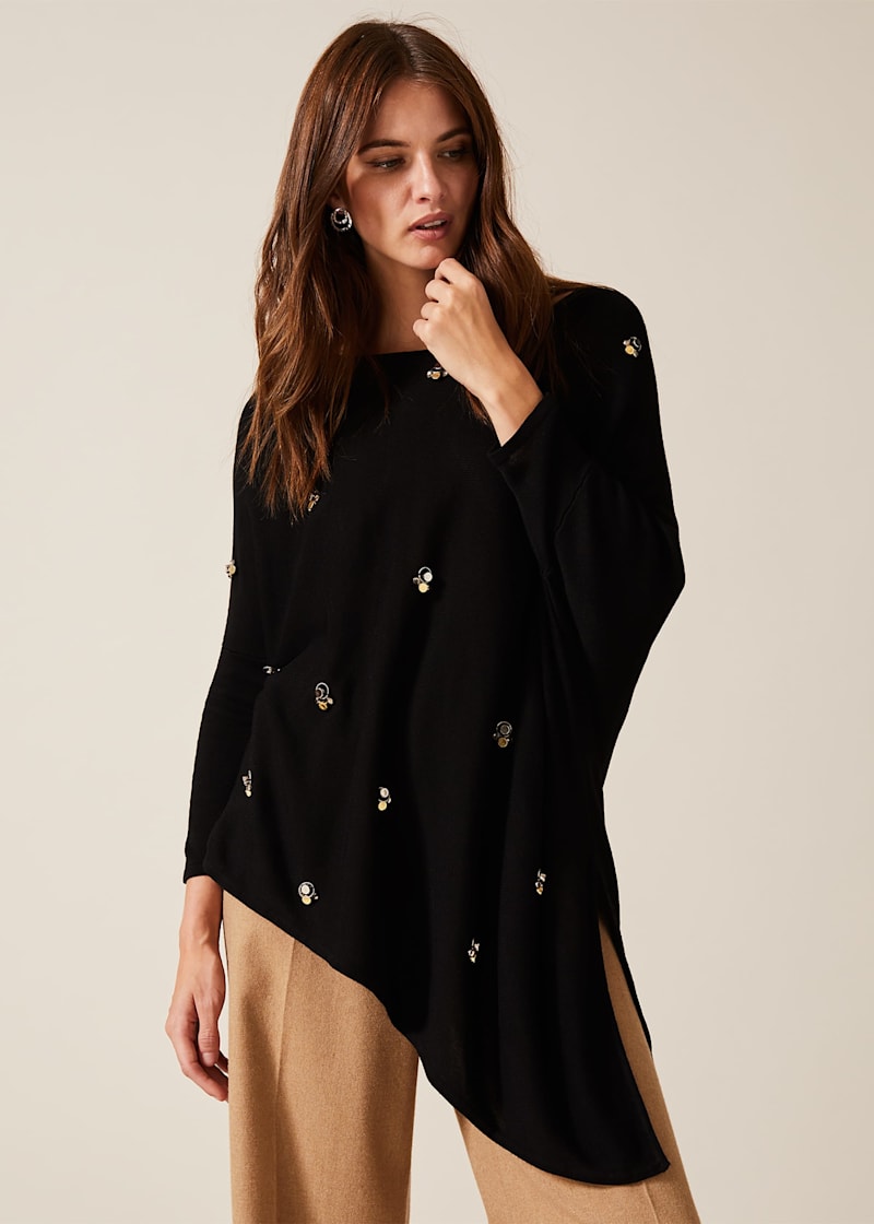Joanne Embellished Asymmetric Jumper