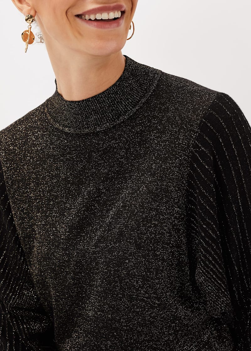 Gigi Batwing Sleeve Sparkle Knit Top