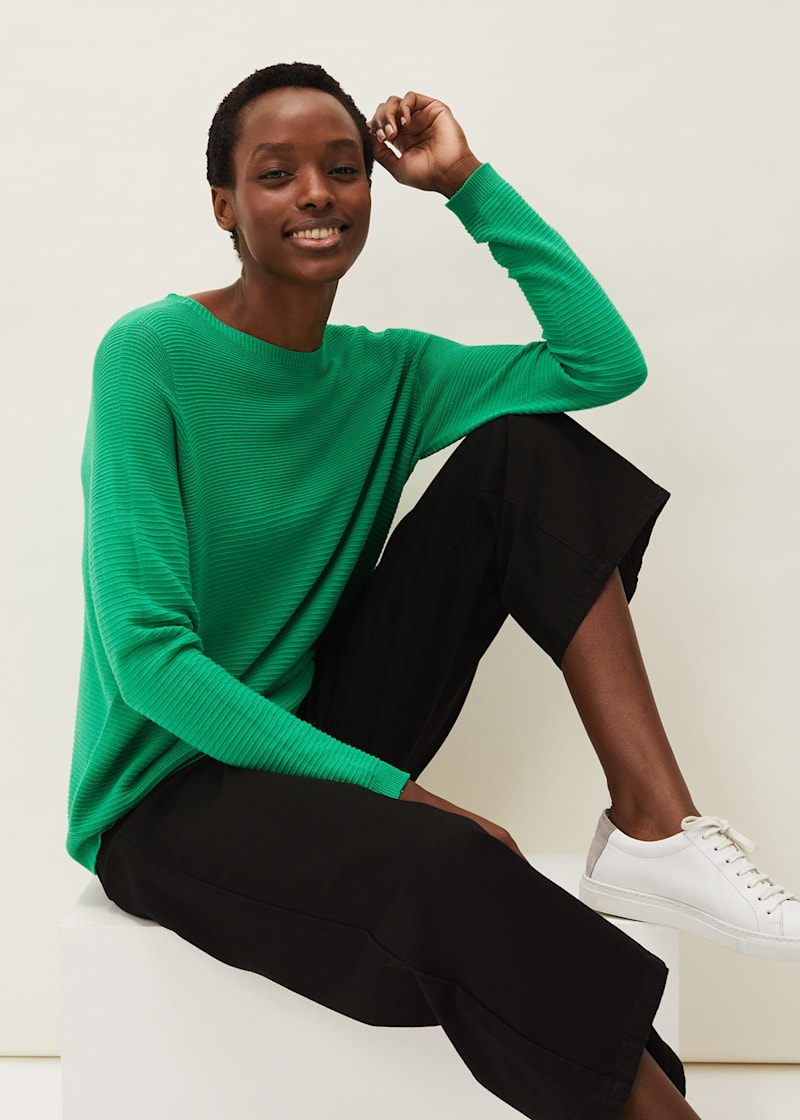 Green ribbed jumper new arrivals