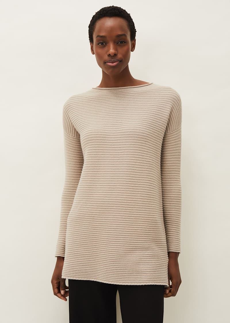 V-Neck Long Sleeve Longline Jumper by bonprix