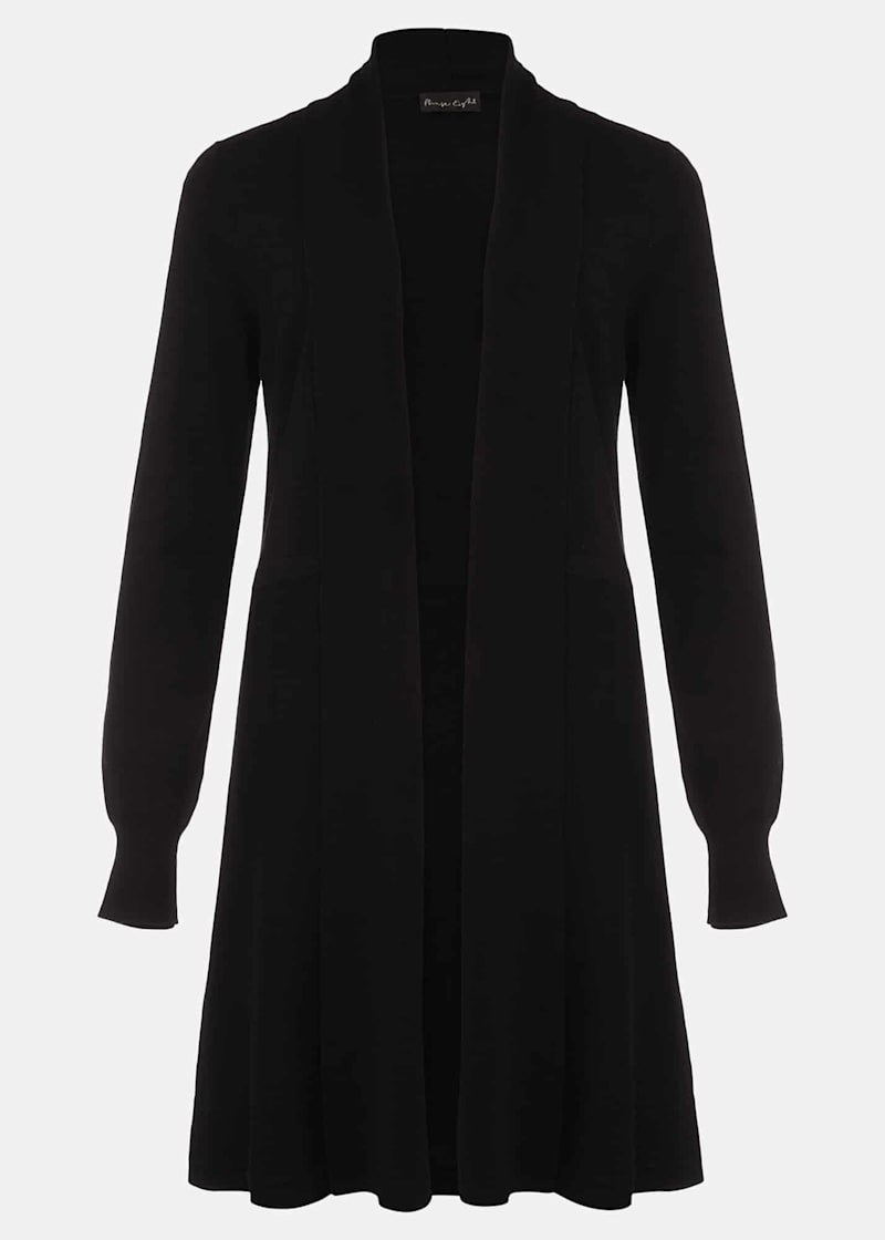 Long black cardigan coat online