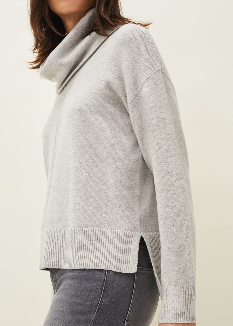 Light grey cowl neck sweater top
