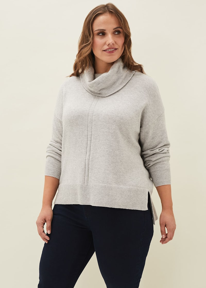 Plus size cowl neck jumper store