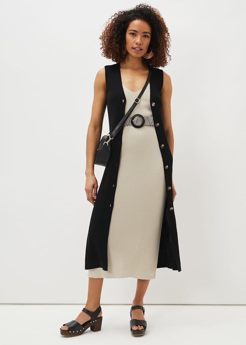 Sleeveless belted cardigan on sale