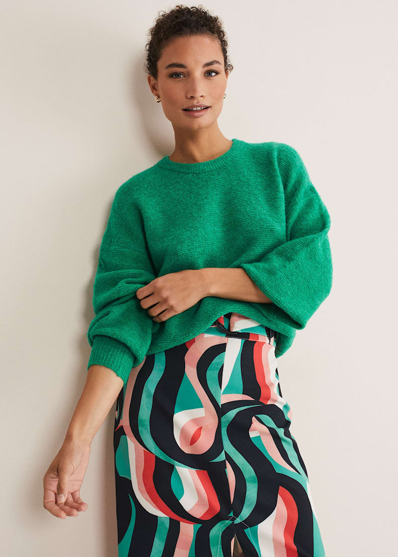 Green clearance mohair jumper