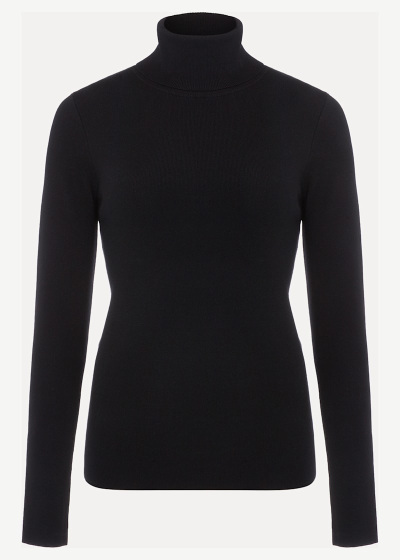 Girls black clearance roll neck jumper