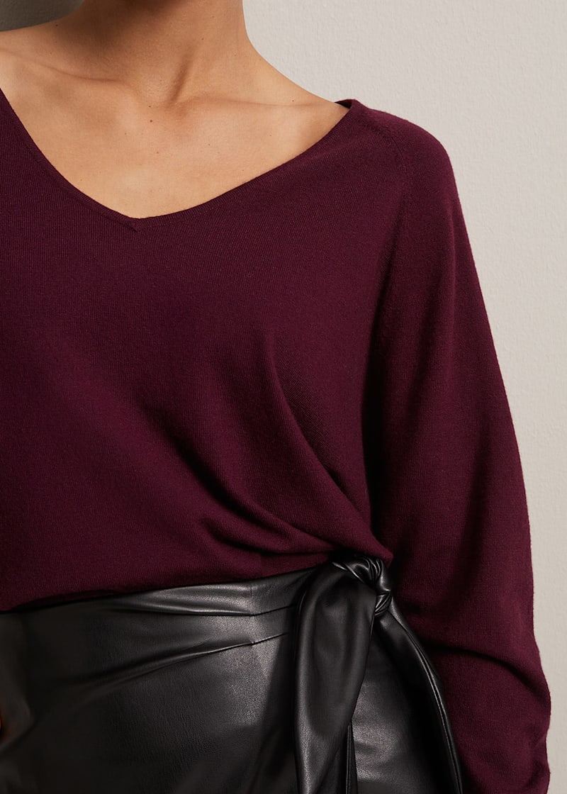 Burgundy fine knit jumper deals