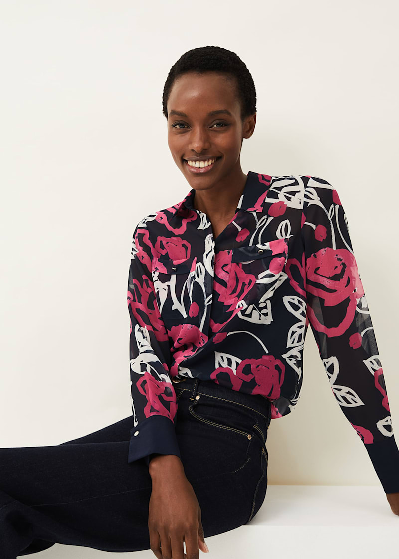 Rose floral shirt top