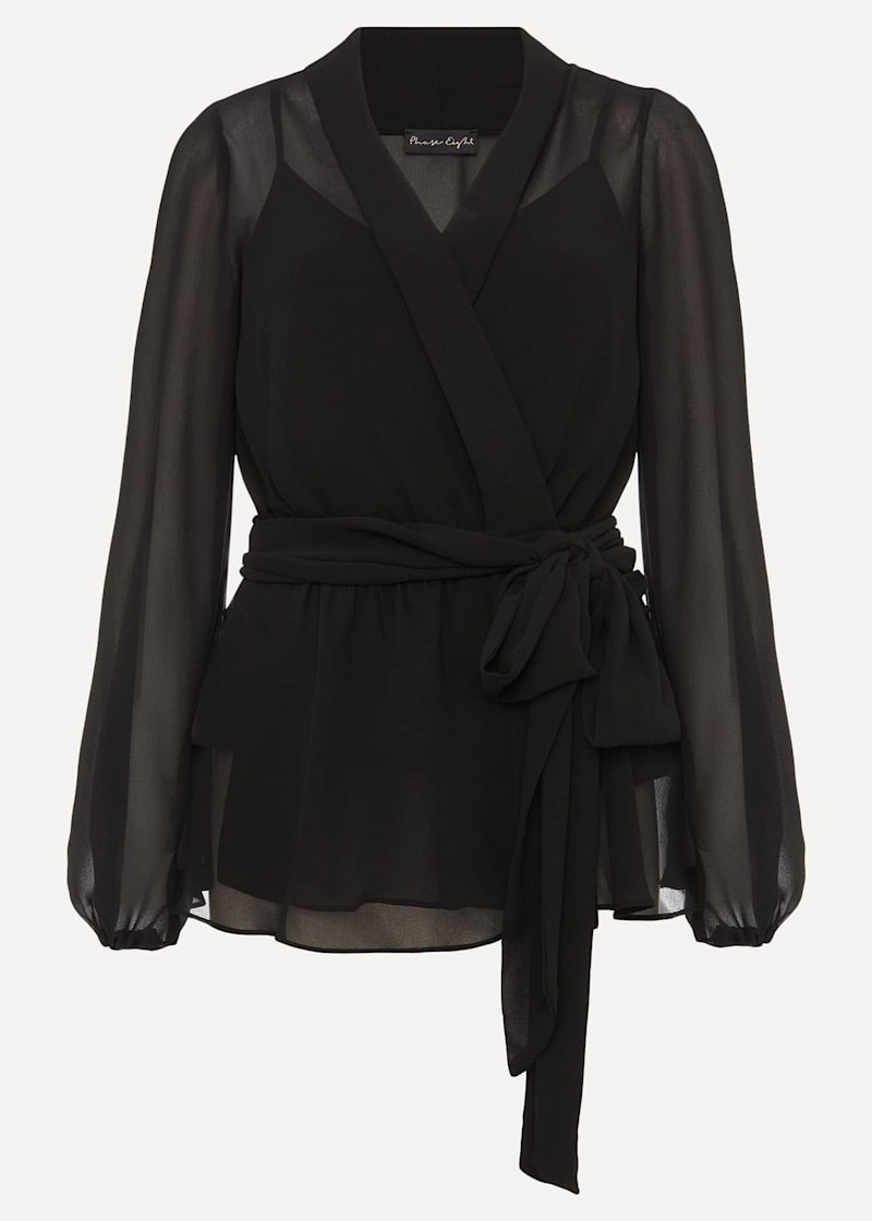 Florentine Semi Sheer Wrap Top