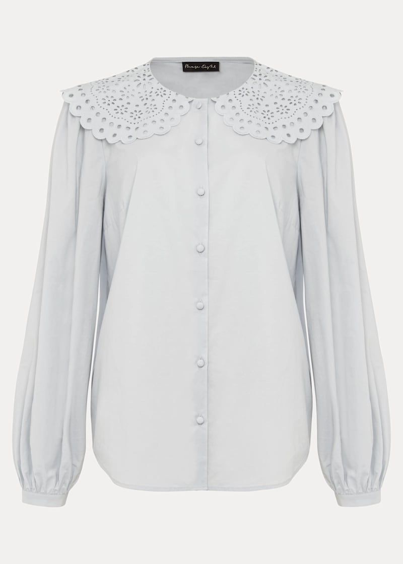 Amelia Oversized Embroidered Collar Blouse | Phase Eight UK