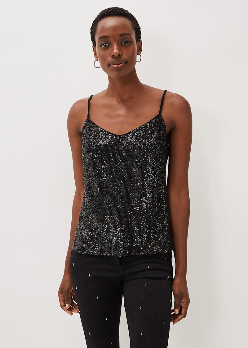 Sparkly camisole tops shop