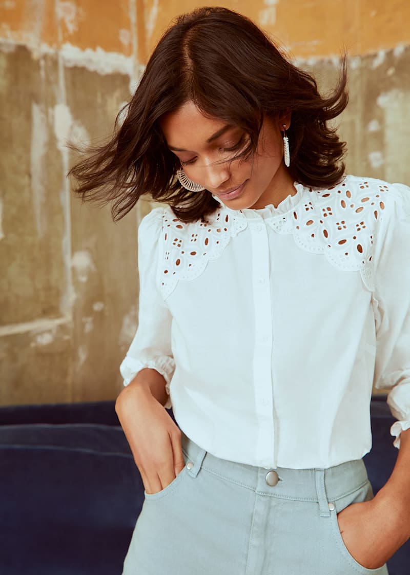Broderie anglaise blouse hotsell