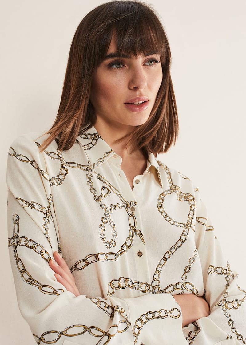 Chain shop print blouse