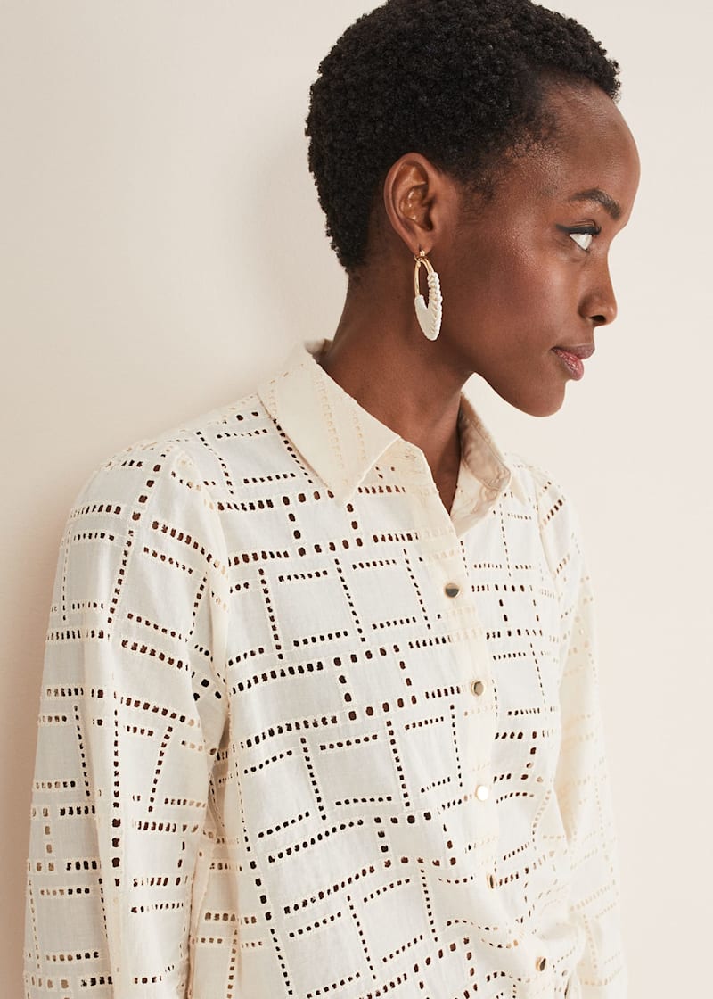 Broderie Anglaise Collar Shirt - Women - Ready-to-Wear