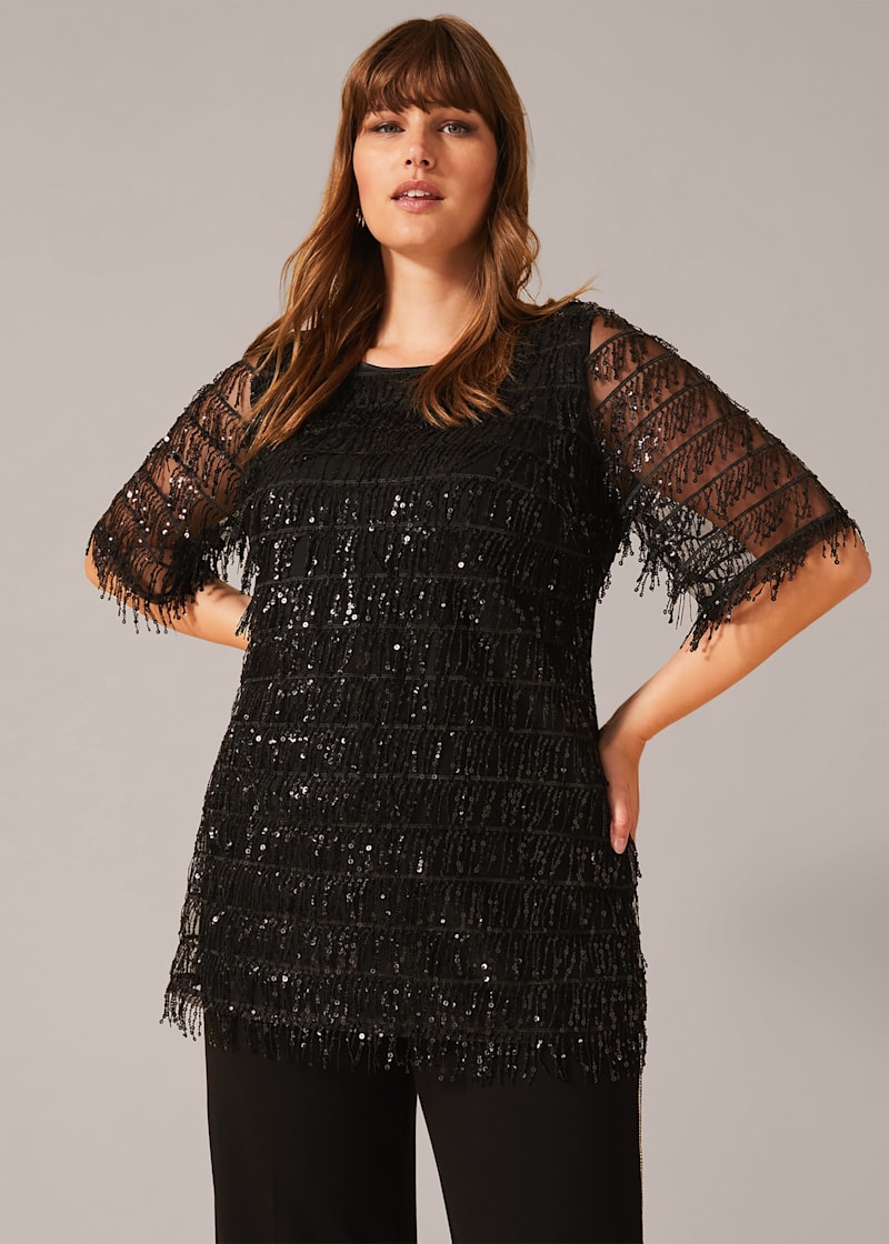 Peyton Sequin Fringe Top