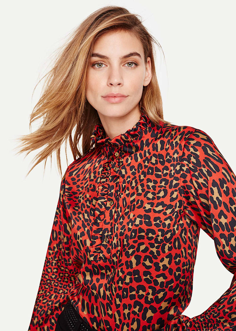Red leopard new arrivals print blouses