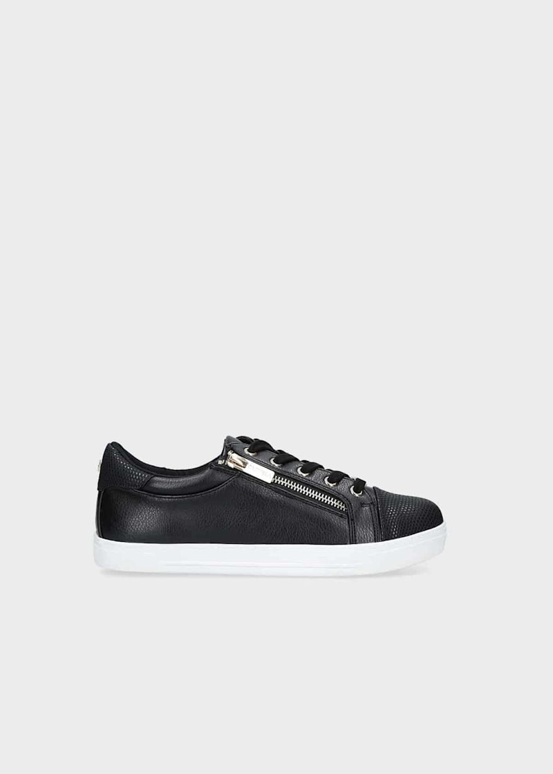 Carvela jagged hot sale trainers white