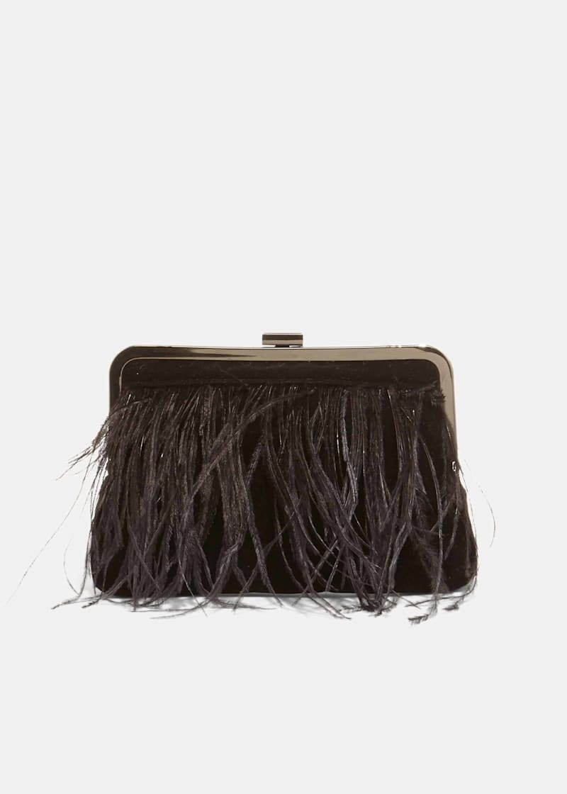 Fluffy clutch bag black discount