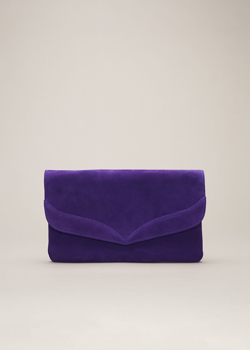 Purple suede clutch bag shop