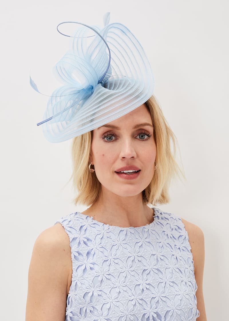 Pale blue fascinator hat on sale