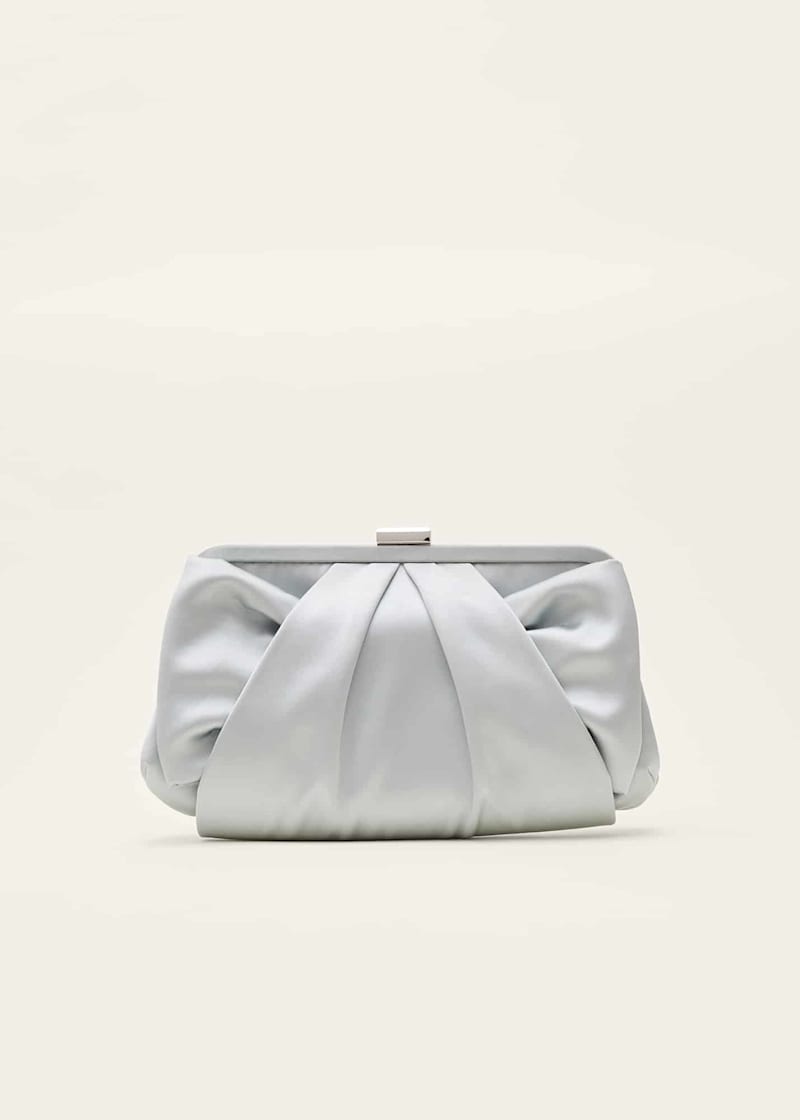 Silver satin bag top