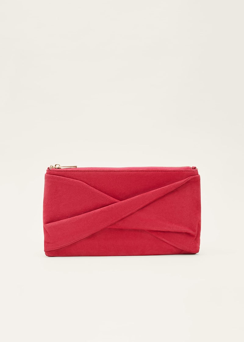 Large suede clutch bag sale